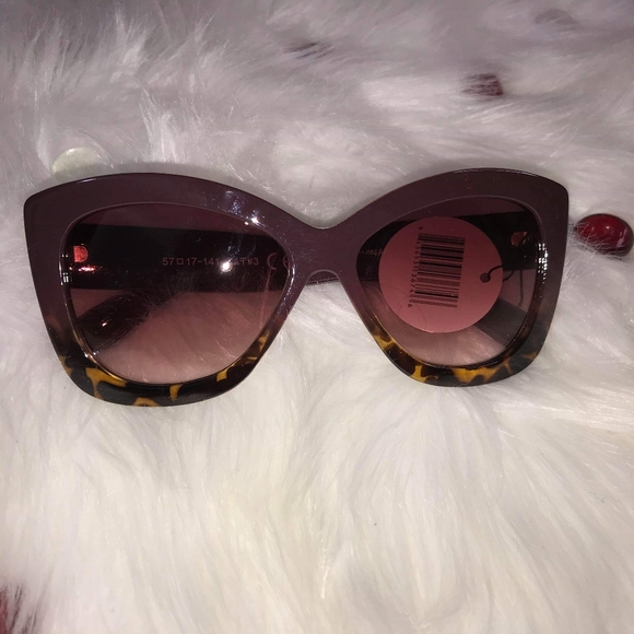 Plum/Leopard Ombre Tint Tortoise Shell Sunglasses - Picture 4 of 8
